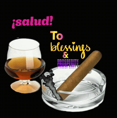 Cigar Ashtray Glass Alcohol With To Blessings Prosperity GIF
