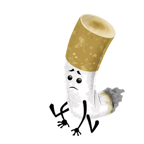 Cigarette With Arms And Legs Sticker
