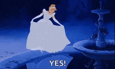 Cinderella Dancing In Front Of Fountain GIF
