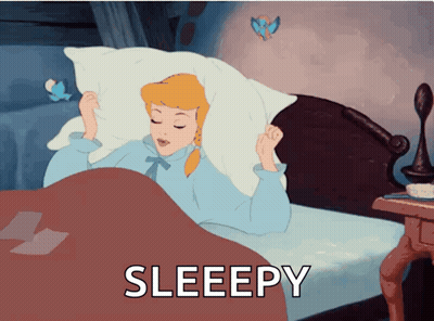 Cinderella Laying In Bed Saying Sleepy GIF