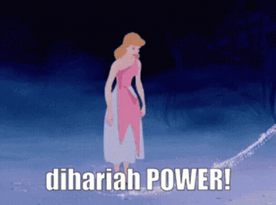 Cinderella With Dihariah Power Text GIF