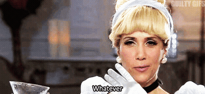 Cinderella Woman Holding Martini Glass Saying Whatever GIF