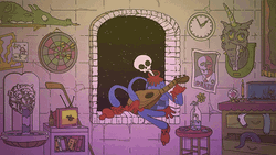 Cinemagraph Lute Player Skeleton