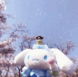 Cinnamoroll Plush Strolling In Winter Snow GIF