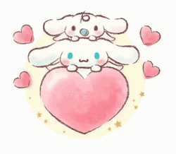 Cinnamoroll Riding Bouncing Heart GIF