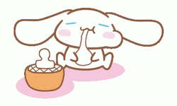 Cinnamoroll Sipping Milk Cupcake GIF