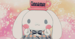Cinnamoroll Wearing Cinnamon Cup Hat Waving GIF