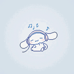 Cinnamoroll Wears Headset Listening To Music GIF