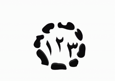 Circle Of Black Blocks With Letter Y GIF