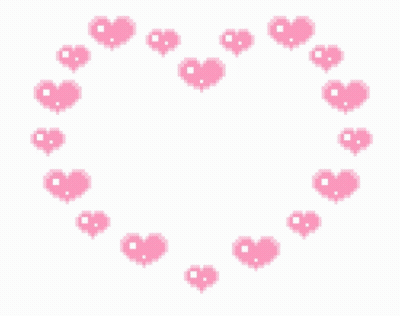 Circle Of Pink Hearts In Heart Shape GIF