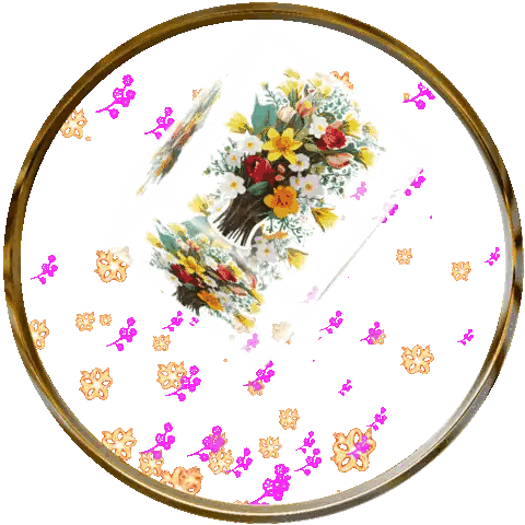 Circle With Flowers And I Love My Mom Text Sticker