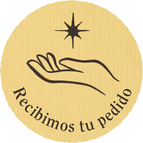 Circle With Hand And Recibimos Tu Pedido Sticker
