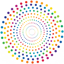 Circling Dots Colorful Optical Illusion GIF