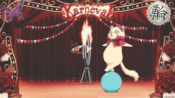 Circus Anime Cat Performance GIF