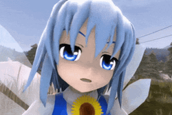 Cirno Doing The Rock Eyebrow Meme GIF
