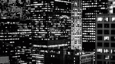 City At Night With Lit Buildings GIF