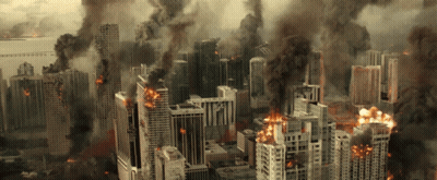 City On Fire With Smoke GIF