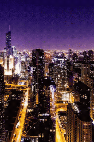 City Skyline At Night GIF