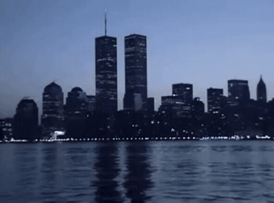 City Skyline Reflected In Water GIF
