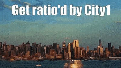 City Skyline Saying Get Ratio'd By City1 GIF