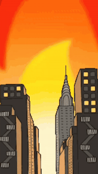 City Skyline With Chrysler Building GIF