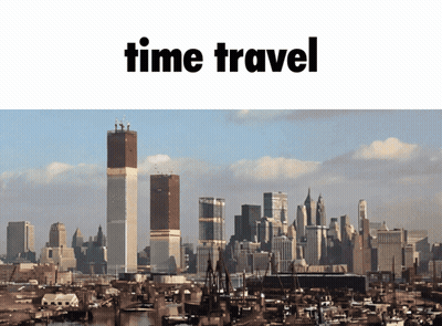 City Skyline With Time Travel GIF