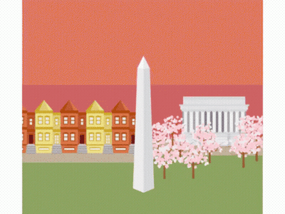City Surrounded By Mountains And Trees GIF