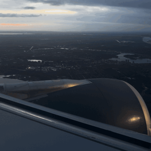 City View From Airplane Wing GIF