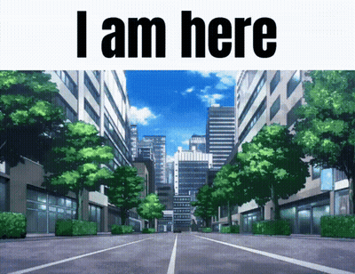 City With I Am Here Text GIF