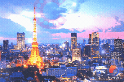 City With Movepic Logo GIF