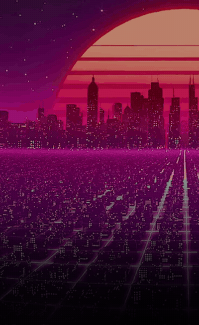 City With Sunset GIF