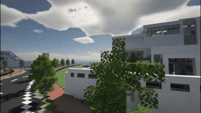 City With White Building