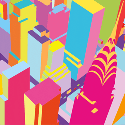 Cityscape Colorful Buildings GIF