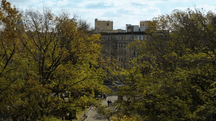 Cityscape Drone Taking Aerial View GIF