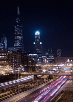 Cityscape Night View Cars Moving GIF