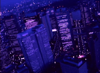 Cityscape Purple City Lights GIF