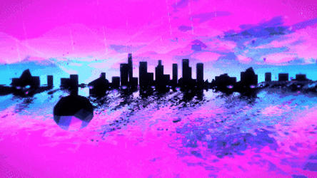 Cityscape Purply Sky Reflection GIF