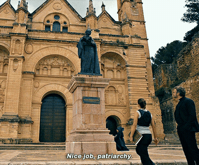 Cityscape With Clock Tower And Castle GIF