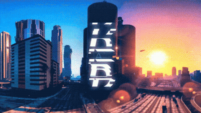 Paisaje urbano con cartel soy un rider GIF