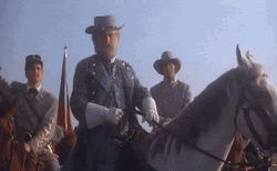 Civil War Soldiers Ride Horses GIF