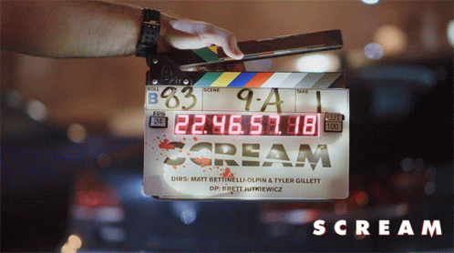 Clapper Board With Word Scream GIF
