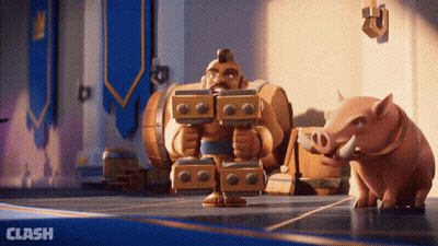 Clash Game Man Holding Barrel With Pig GIF