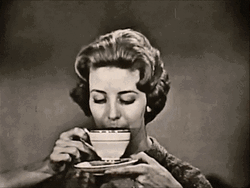 Classic Lady Drinking Cafe  GIF