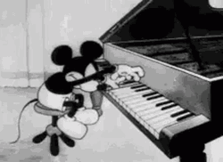 Classic Mickey Mouse Playing Piano GIF