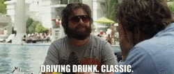 Classic The Hangover Driving Drunk GIF
