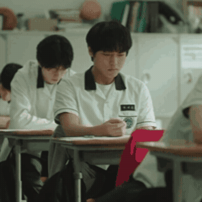 Classroom Students One In White Shirt Black Collar GIF