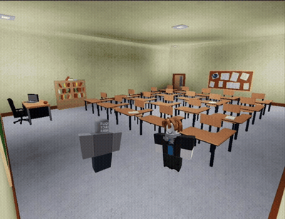 Classroom With Bulletin Board Saying ICC GIF