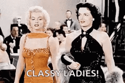 Classy Ladies Standing Together GIF
