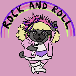 Classy Pug Rock And Roll GIF