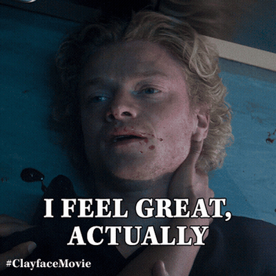 Clayface Movie Poster Man With Blood On Face GIF